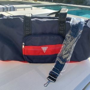 Guess | Canvas Duffle Bag | Blue & Red